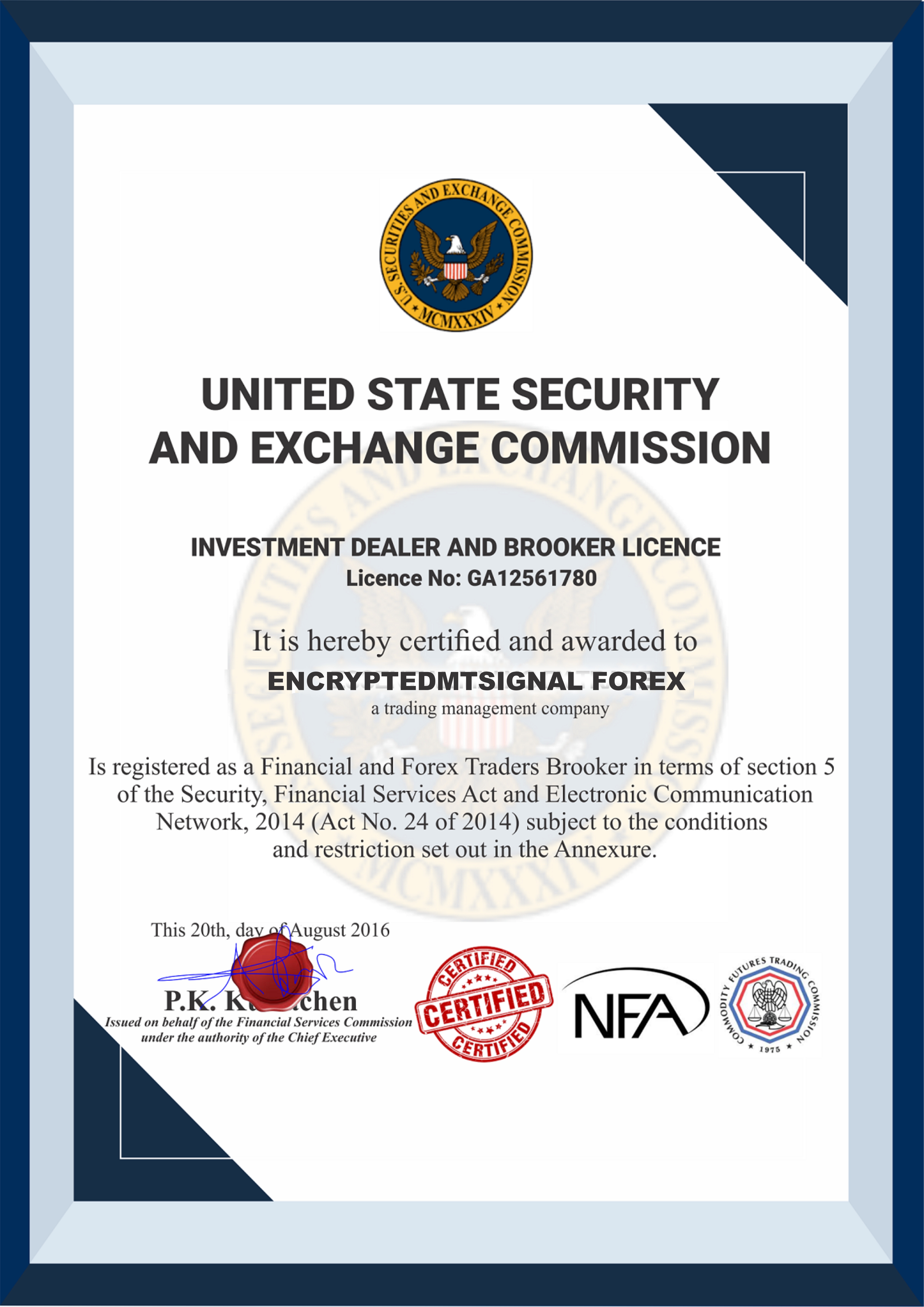 Certificate